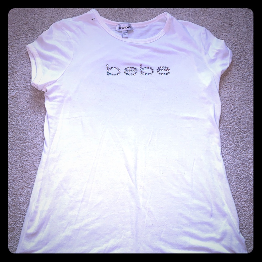 BeBe top size large, white, Swarovski crys…
